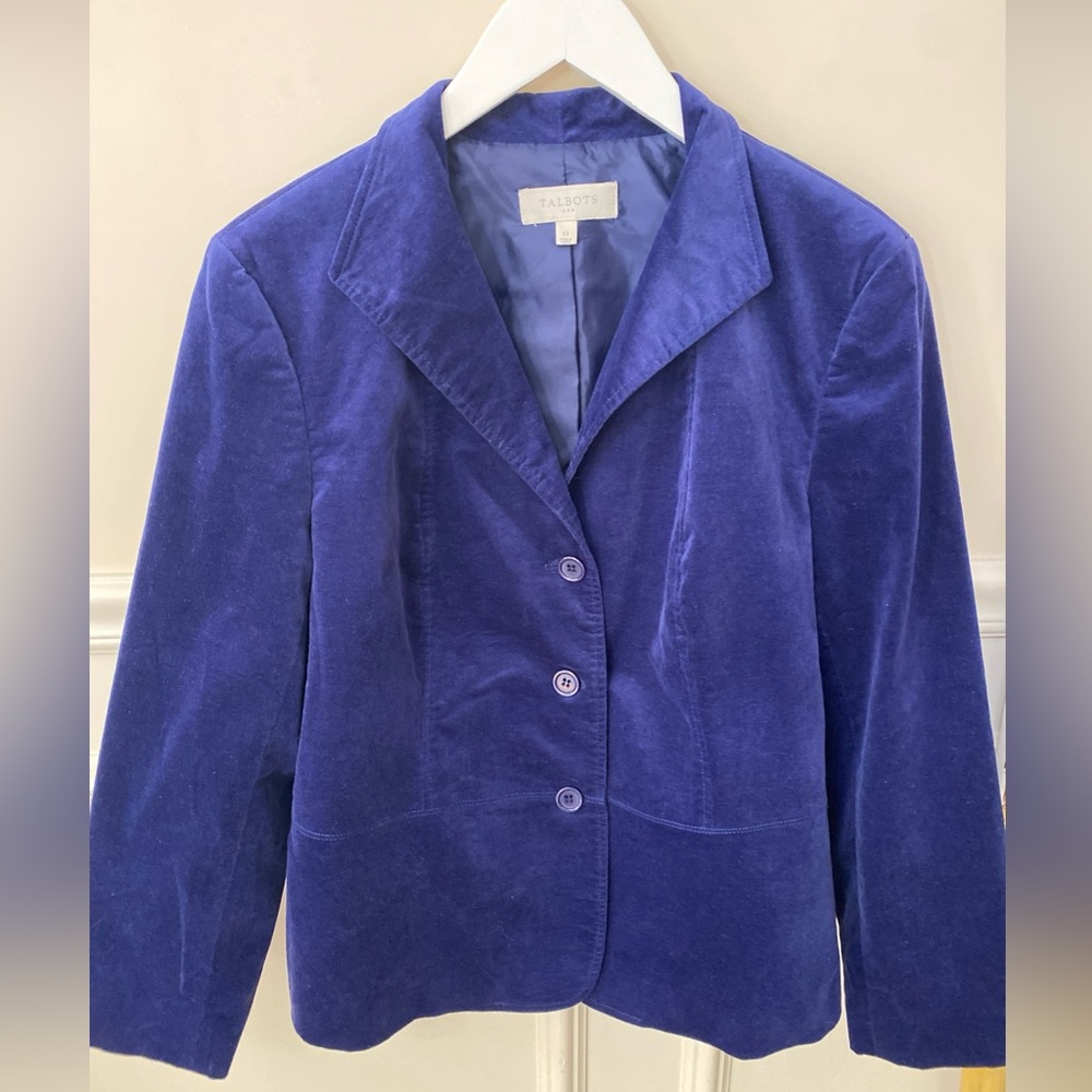 Talbots Women's Royal Blue Blazer Size 12 EUC 3 Button Stunning